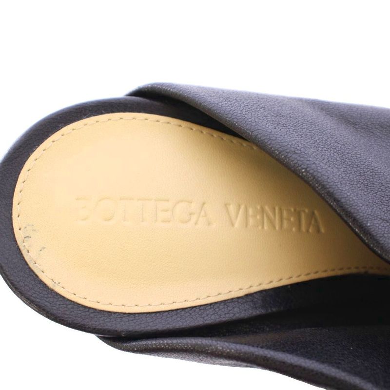 Bottega Veneta Mules Round Toe High Heel Leather One Color 36.5 Black BB
