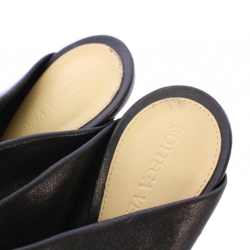 Bottega Veneta Mules Round Toe High Heel Leather One Color 36.5 Black BB