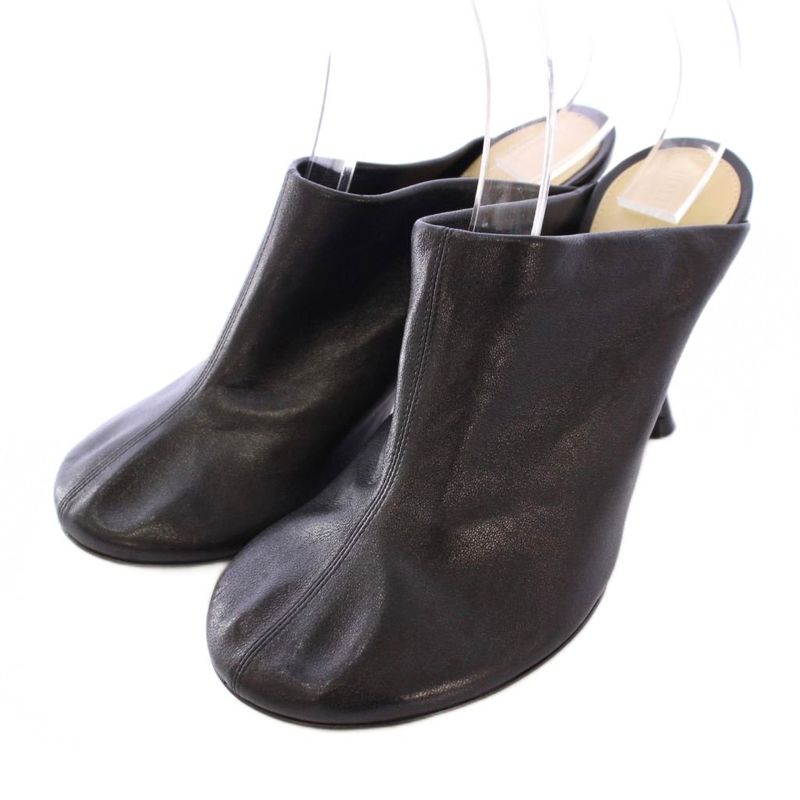 Bottega Veneta Mules Round Toe High Heel Leather One Color 36.5 Black BB