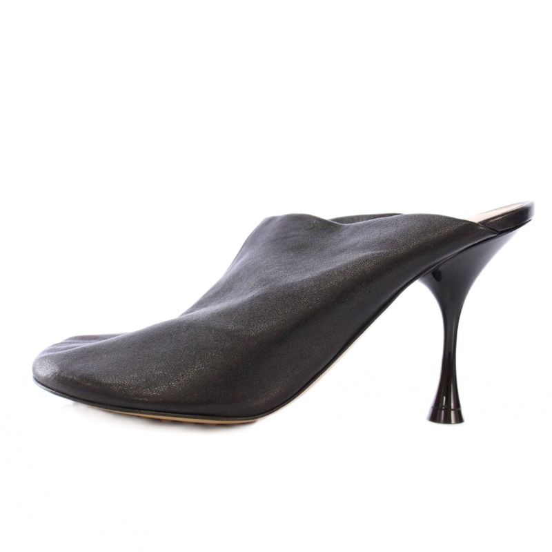 Bottega Veneta Mules Round Toe High Heel Leather One Color 36.5 Black BB