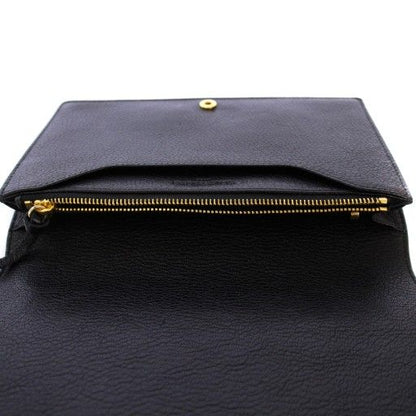 Balenciaga Classic Metallic EDGE Chain Wallet Shoulder Bag Leather Black 444169