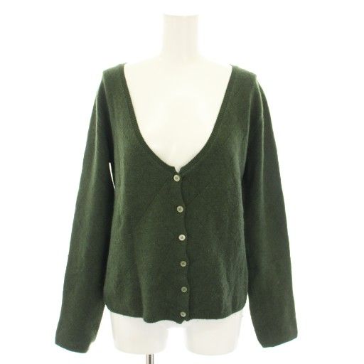 Prada Knit Cardigan U-neck Long Sleeves Check Pattern Cashmere Blend Silk Blend