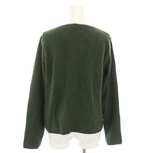 Prada Knit Cardigan U-neck Long Sleeves Check Pattern Cashmere Blend Silk Blend