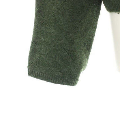 Prada Knit Cardigan U-neck Long Sleeves Check Pattern Cashmere Blend Silk Blend