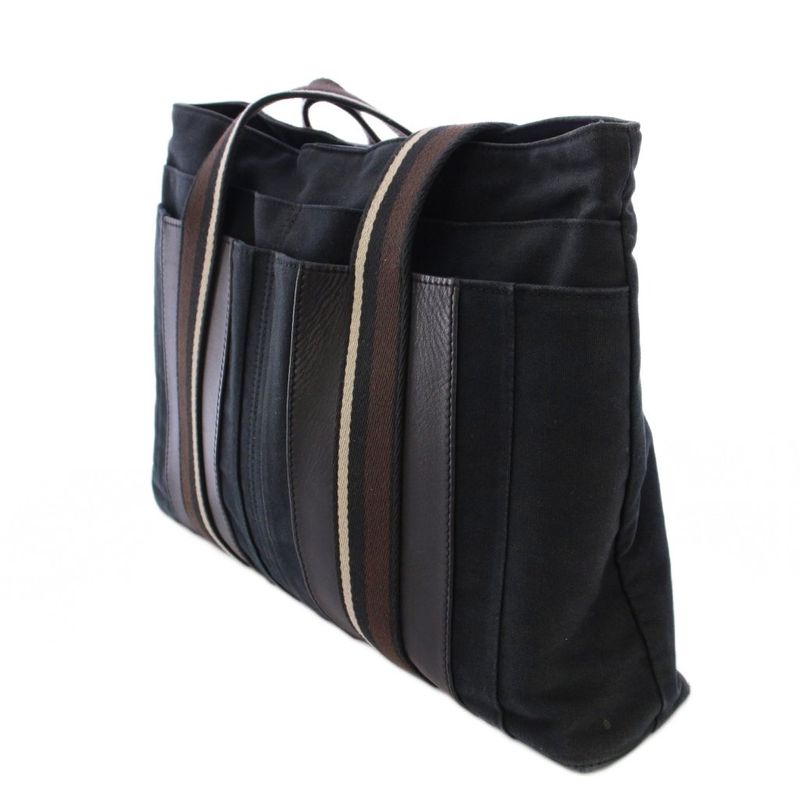 Hermes Troca Horizontal MM Tote Handbag Canvas Black BB - OH
