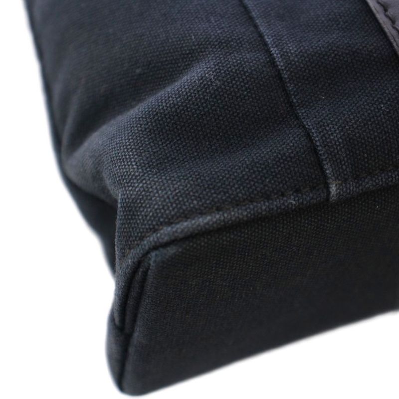 Hermes Troca Horizontal MM Tote Handbag Canvas Black BB - OH