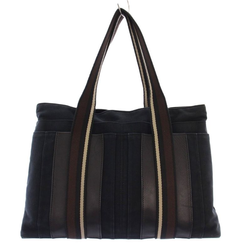 Hermes Troca Horizontal MM Tote Handbag Canvas Black BB - OH