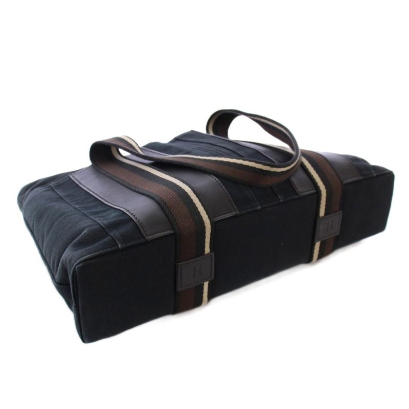 Hermes Troca Horizontal MM Tote Handbag Canvas Black BB - OH