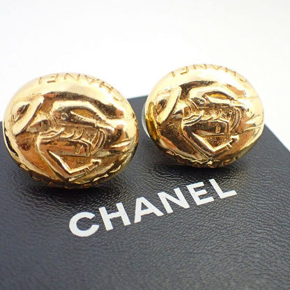 Chanel Mademoiselle Gold Plated Earrings //j92-13