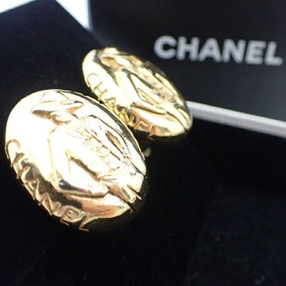 Chanel Mademoiselle Gold Plated Earrings //j92-13