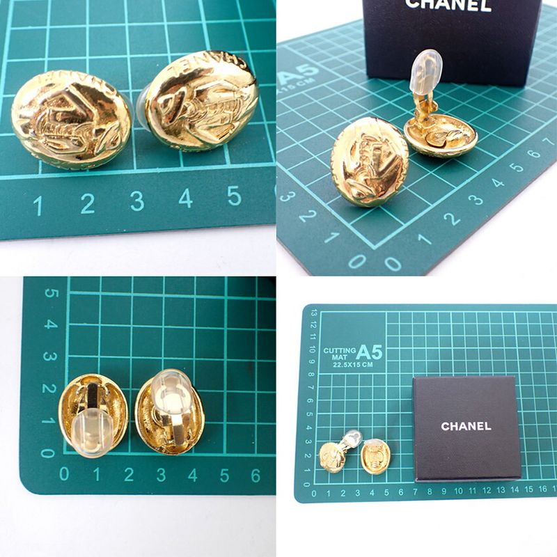 Chanel Mademoiselle Gold Plated Earrings //j92-13