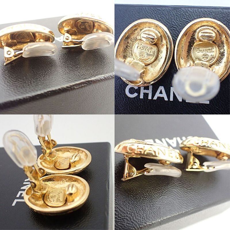 Chanel Mademoiselle Gold Plated Earrings //j92-13