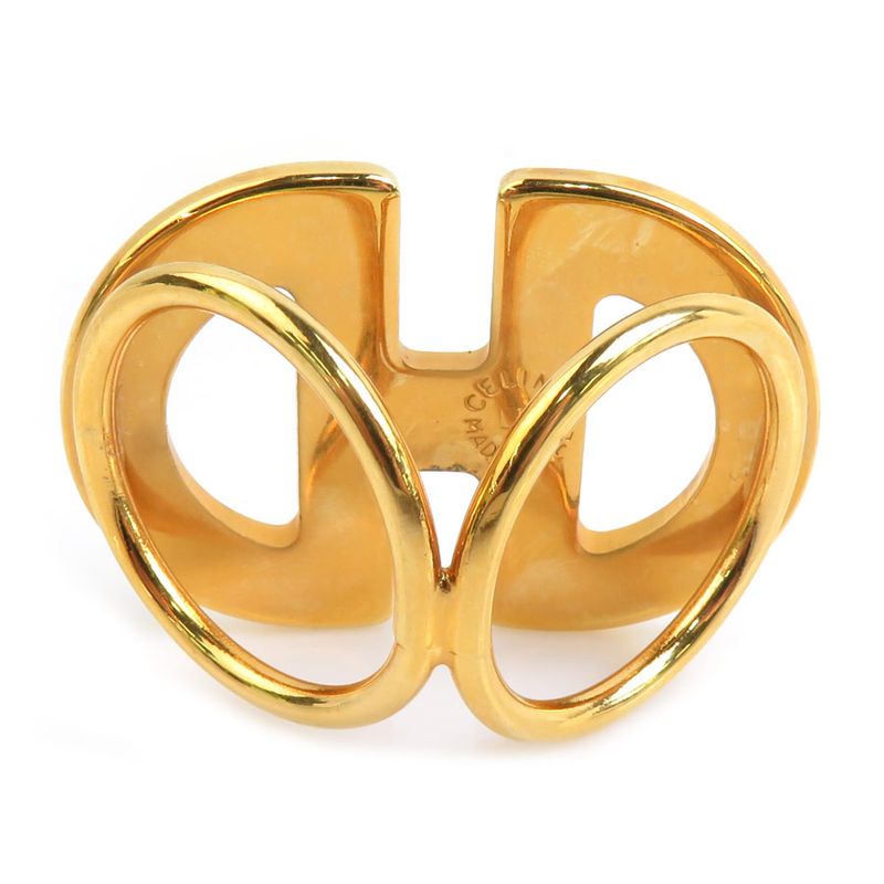 Celine Scarf Ring Logo Gold