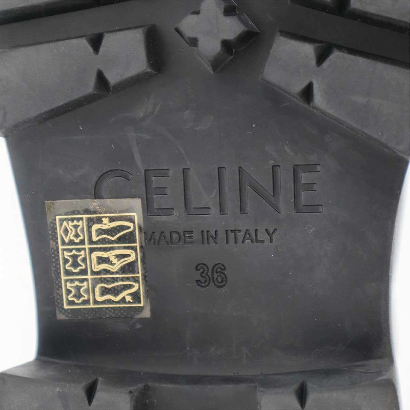 Celine Bulky Buckle Medium Boots Be0212 Black 36