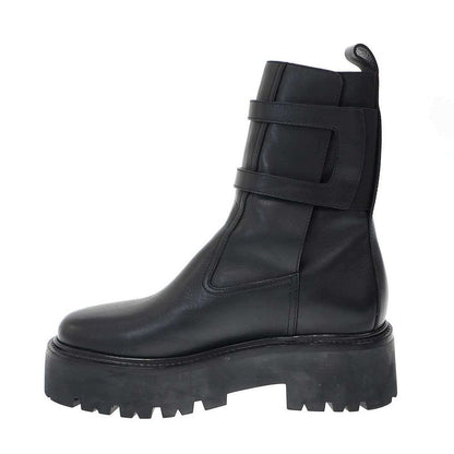 Celine Bulky Buckle Medium Boots Be0212 Black 36