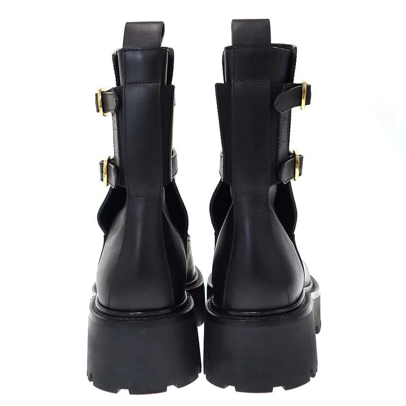 Celine Bulky Buckle Medium Boots Be0212 Black 36