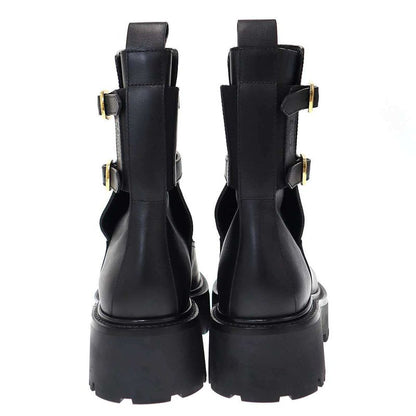 Celine Bulky Buckle Medium Boots Be0212 Black 36