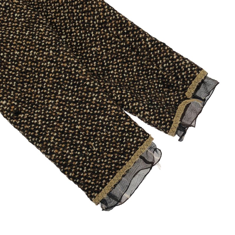 Prada 2000aw Tweed Melange Bleather Jacket Brown 42