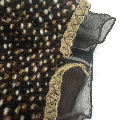 Prada 2000aw Tweed Melange Bleather Jacket Brown 42