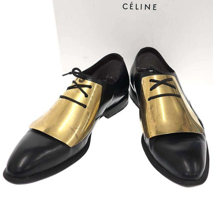 Celine by Phoebe Philo Celine Phoebe Philo 13aw Plate Lace-Up Shoes Black Gold