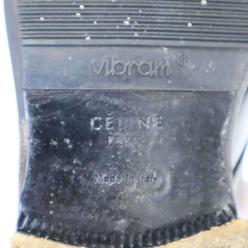 Celine by Phoebe Philo Celine Phoebe Philo 13aw Plate Lace-Up Shoes Black Gold