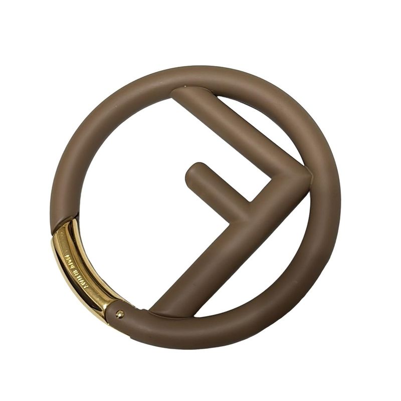 Fendi Key Holder (charm ) - Brown and Gold Ff Logo