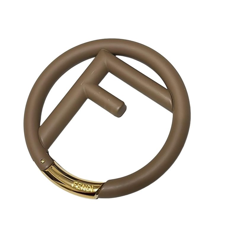Fendi Key Holder (charm ) - Brown and Gold Ff Logo