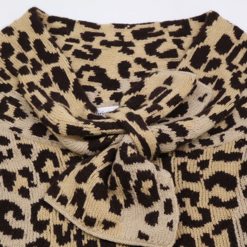 Christian DIOR  154s02am006 Leopard Print 100% Cashmere Knit