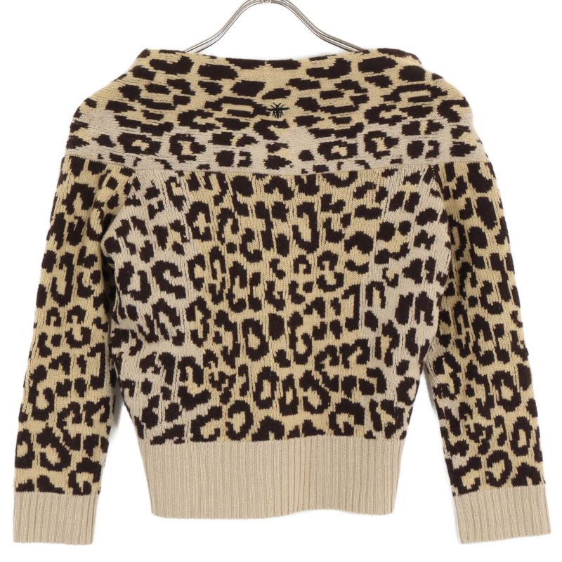 Christian DIOR  154s02am006 Leopard Print 100% Cashmere Knit