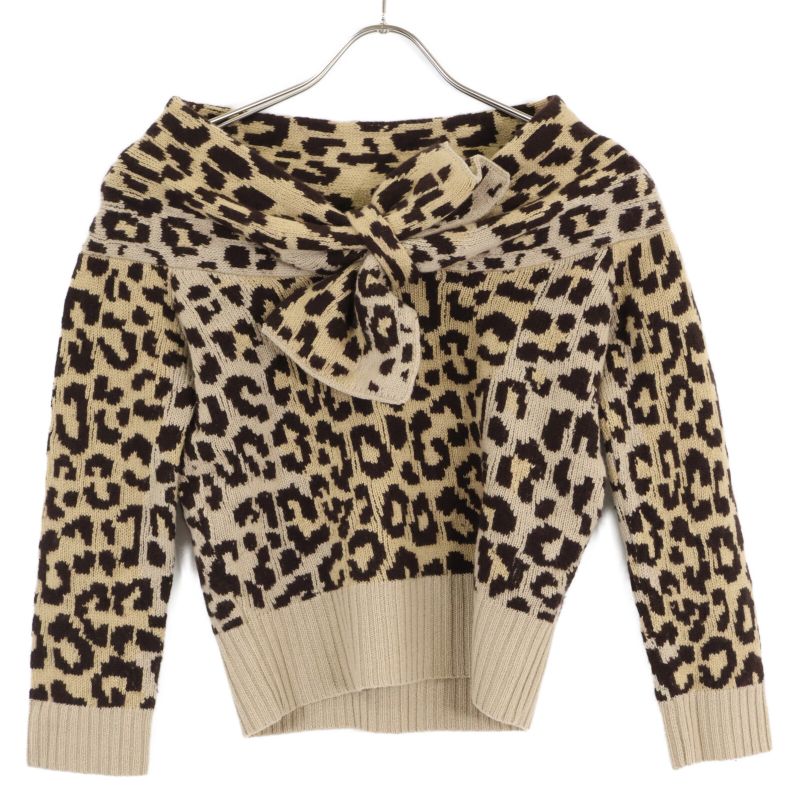 Christian DIOR  154s02am006 Leopard Print 100% Cashmere Knit