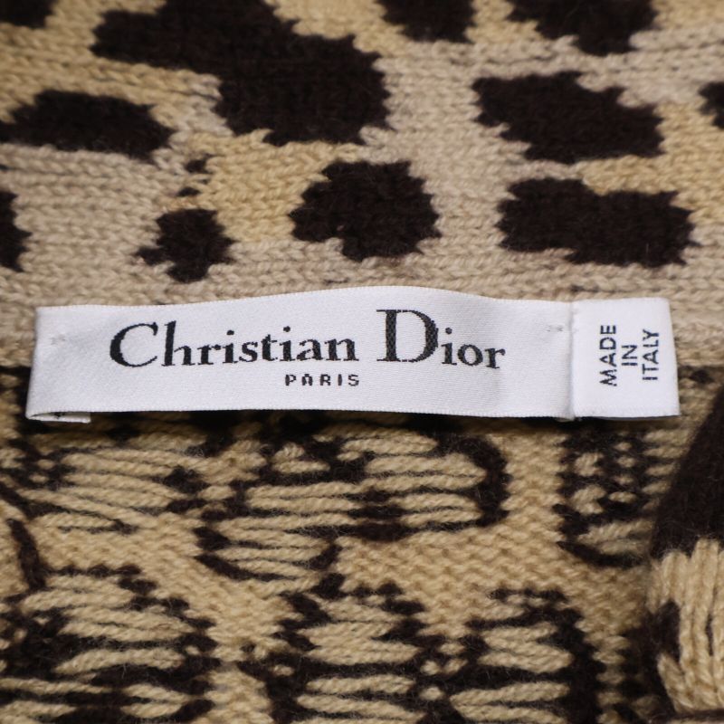 Christian DIOR  154s02am006 Leopard Print 100% Cashmere Knit