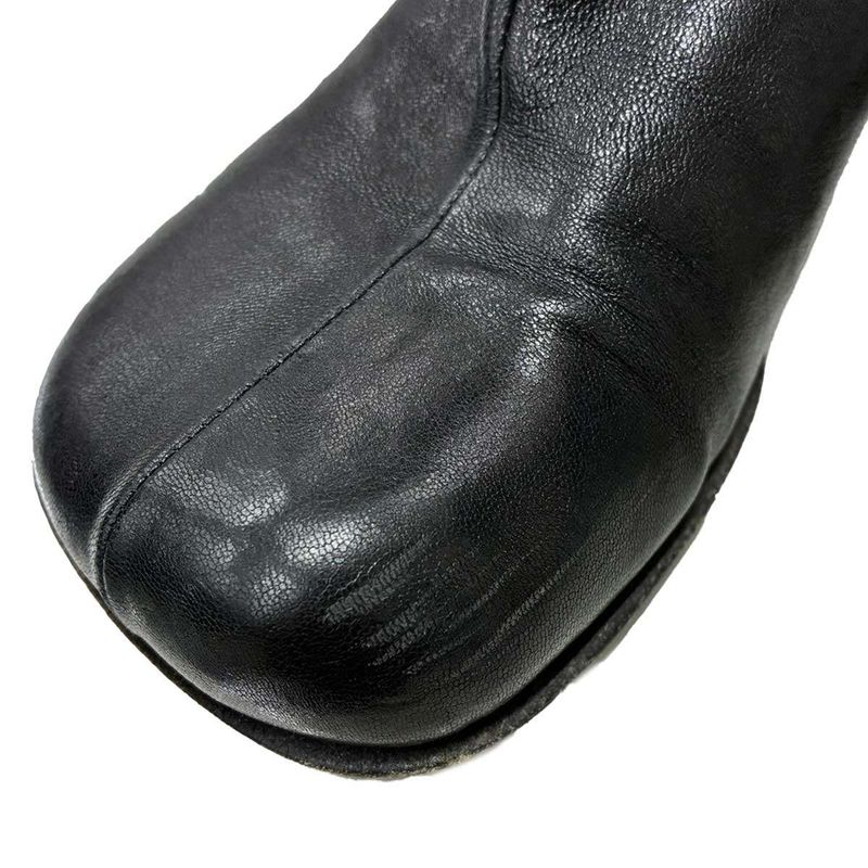 Bottega Veneta Bloc Block Leather Heel Ankle Boots Black 36