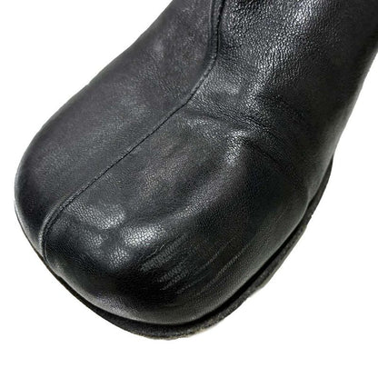 Bottega Veneta Bloc Block Leather Heel Ankle Boots Black 36