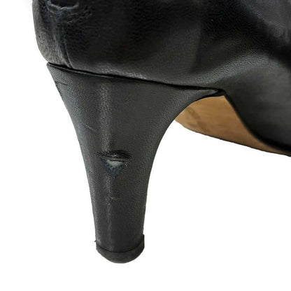 Bottega Veneta Bloc Block Leather Heel Ankle Boots Black 36