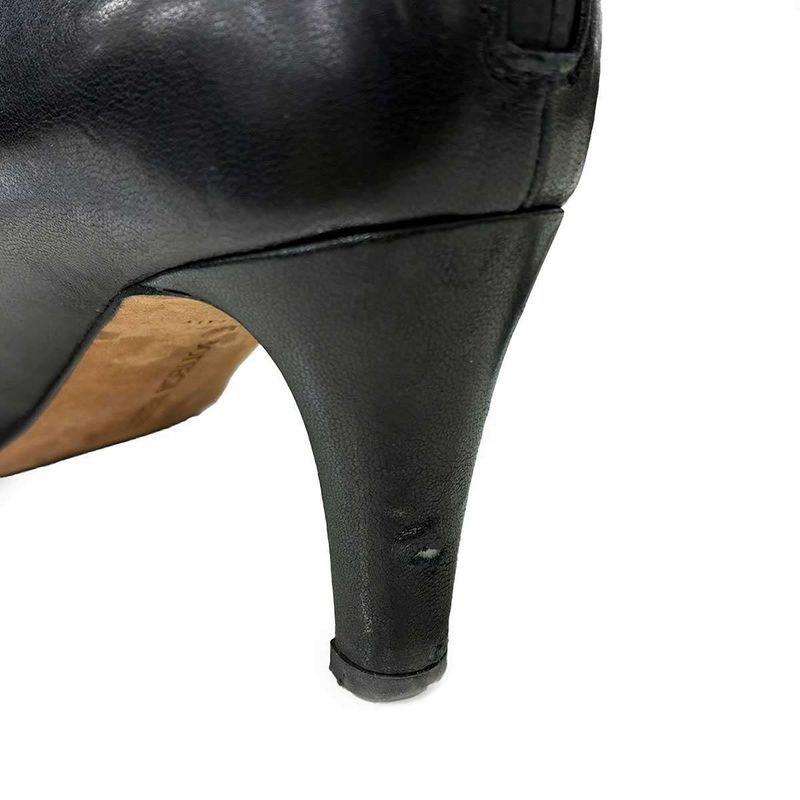 Bottega Veneta Bloc Block Leather Heel Ankle Boots Black 36