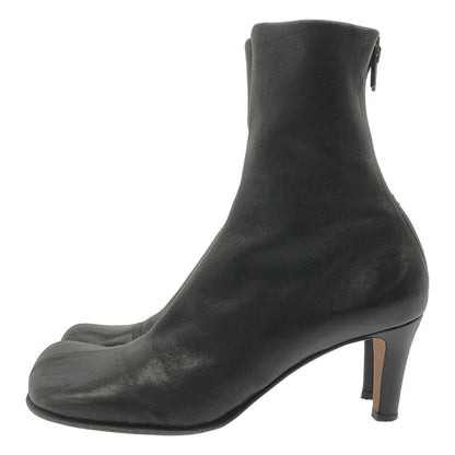 Bottega Veneta Bloc Block Leather Heel Ankle Boots Black 36