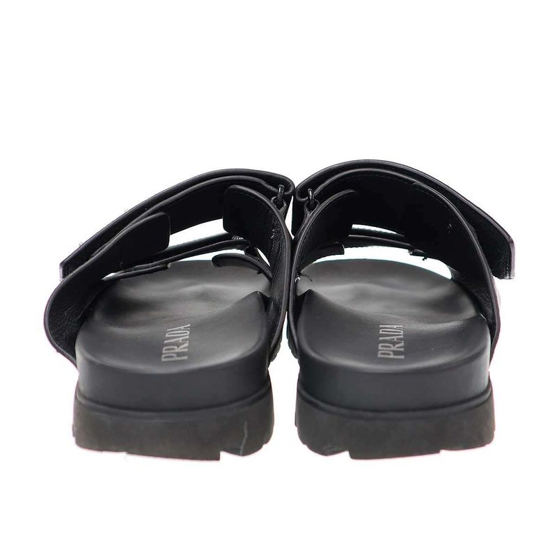 Prada Triangle Lo Velcro Strap Sandals 2x3129 Black 8