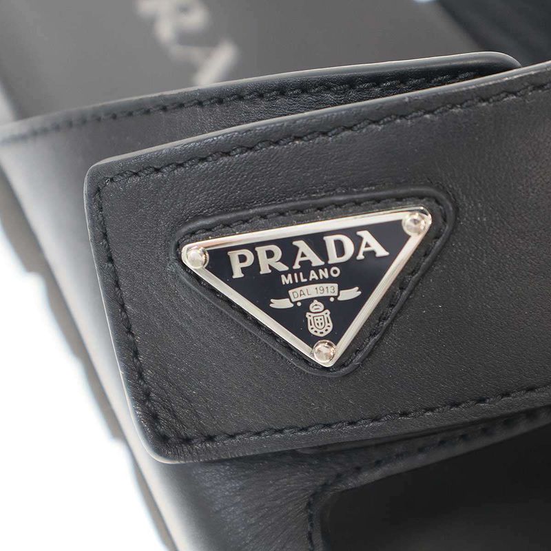 Prada Triangle Lo Velcro Strap Sandals 2x3129 Black 8