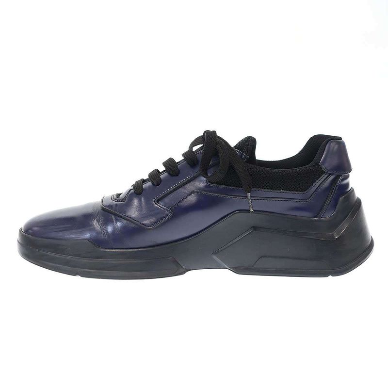 Prada Polarius Leather Sneakers Navy 7 1 2