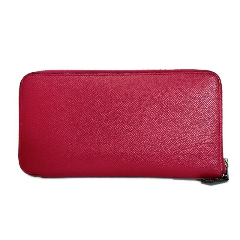 Hermes Azap Long Silk-in Rose Extreme Round Zipper Long Wallet