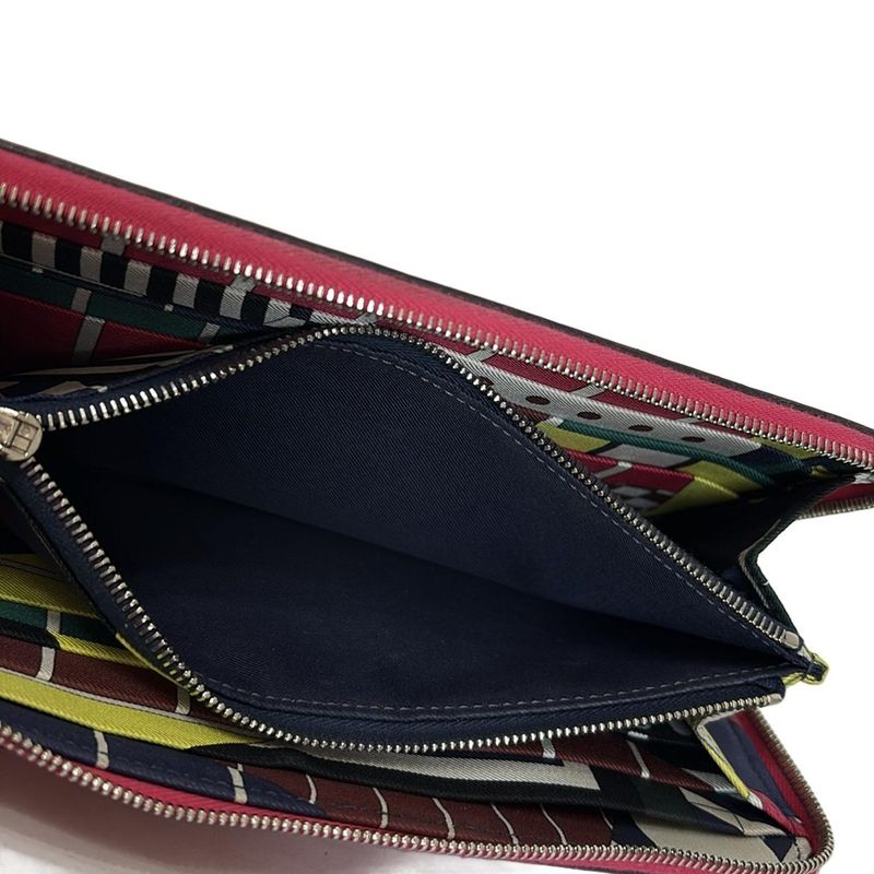 Hermes Azap Long Silk-in Rose Extreme Round Zipper Long Wallet