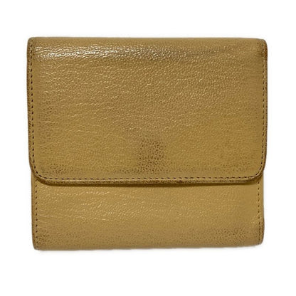 Chanel Trifold Wallet - Beige Gold Leather