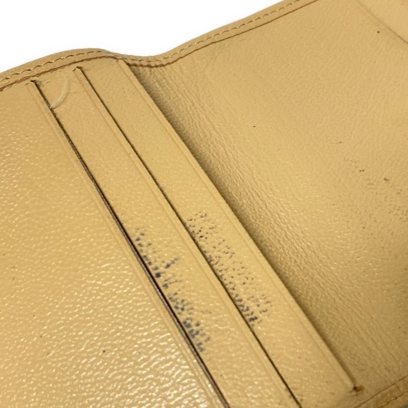 Chanel Trifold Wallet - Beige Gold Leather