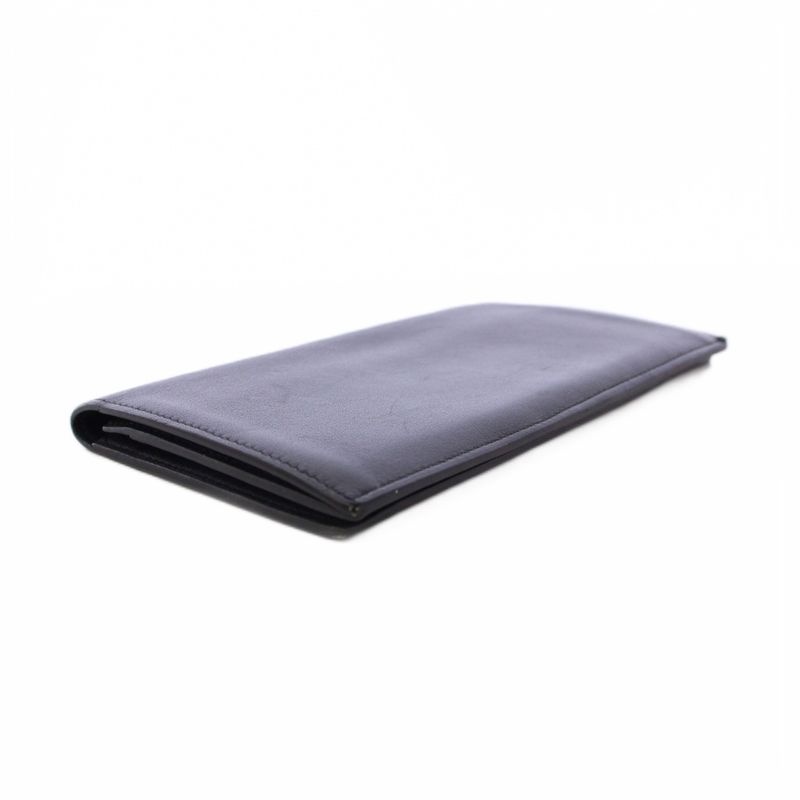 Hermes Citizen Twill Long Swift Long Wallet Fold Leather Dark Blue A Engraved