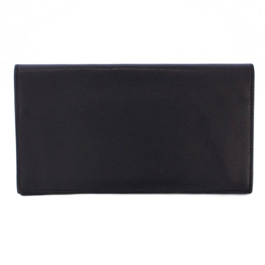 Hermes Citizen Twill Long Swift Long Wallet Fold Leather Dark Blue A Engraved