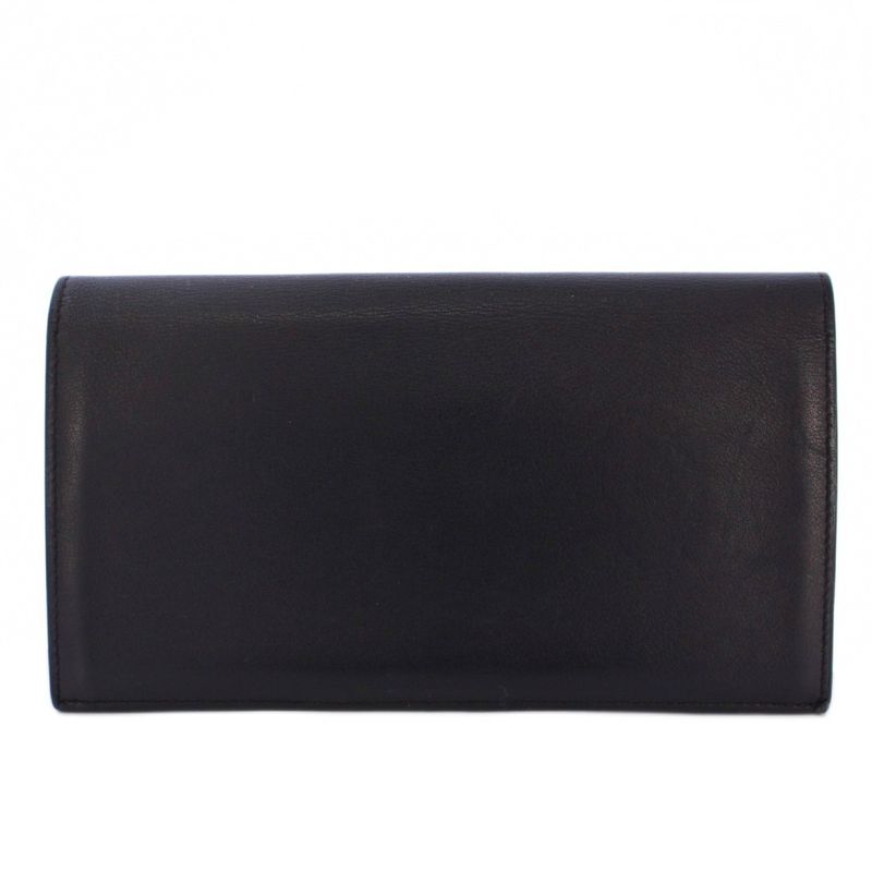 Hermes Citizen Twill Long Swift Long Wallet Fold Leather Dark Blue A Engraved
