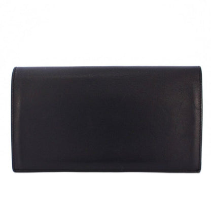 Hermes Citizen Twill Long Swift Long Wallet Fold Leather Dark Blue A Engraved