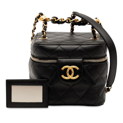 Chanel Coco Mark Chain Bag Vanity Bag Black Ladies Chanel