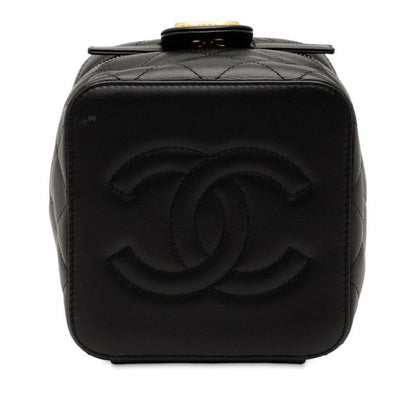 Chanel Coco Mark Chain Bag Vanity Bag Black Ladies Chanel