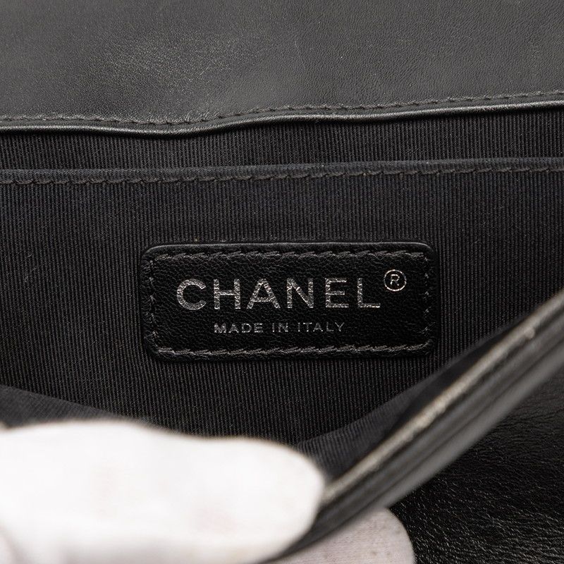 Chanel Coco Mark Studded Boy Chanel 20 Chain Bag Black Ladies Chanel